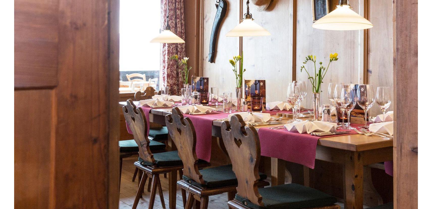 Set tables in our Stube dining room